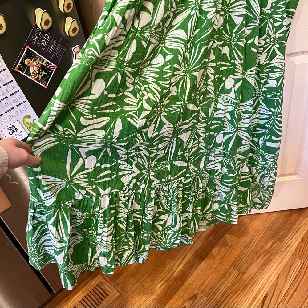 NWOT Anthropologie Maeve Cassandra Maxi Dress Green White Floral 1X - Picture 8 of 10